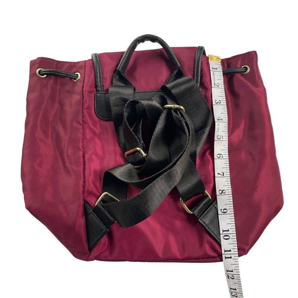 Compact Rucksack Backpack in Magenta Trimmed in Black - Picture 12 of 14
